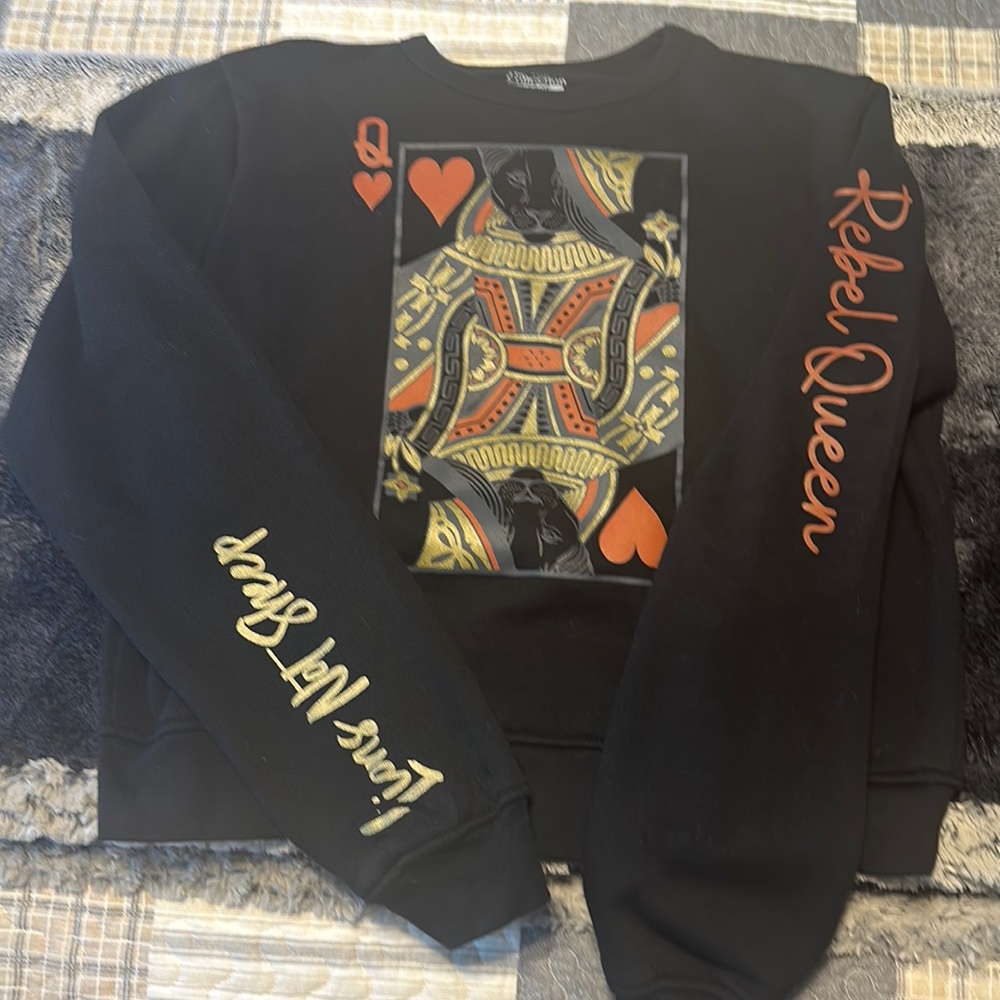 Rebel Queen Collection - Lions Not Sheep. Size L women’s cropped sweatshirt